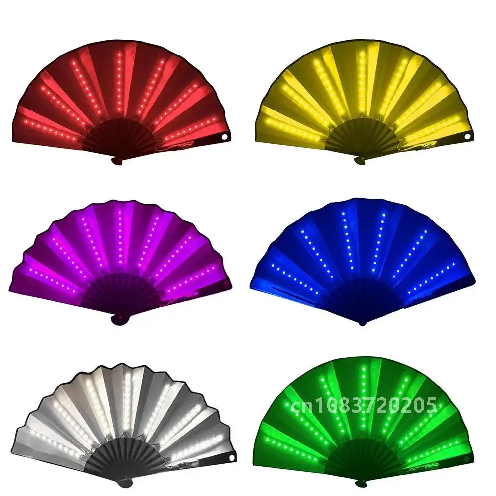 

Folding LED Fan Glowing Light Up Hand Fan For Stage Performance Night Club Props Birthday Party Gift Home Decor