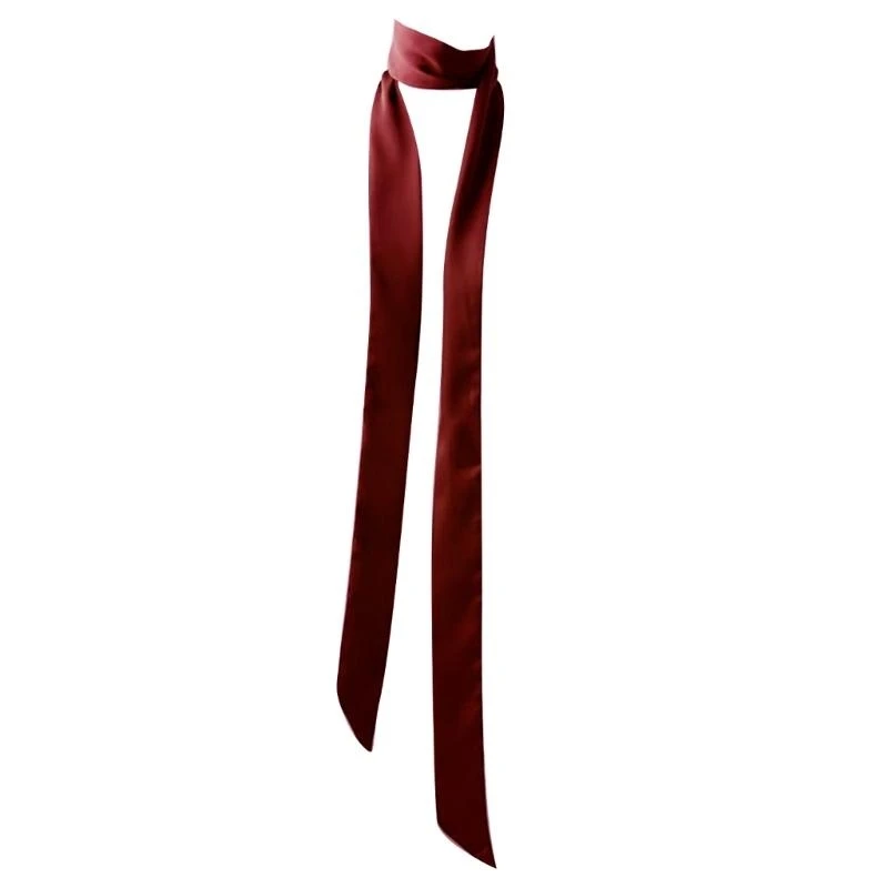 Hand Tied Hairband Silk Scarf Neck Scarf Women Long Ribbon Hair Scarf Hairtie
