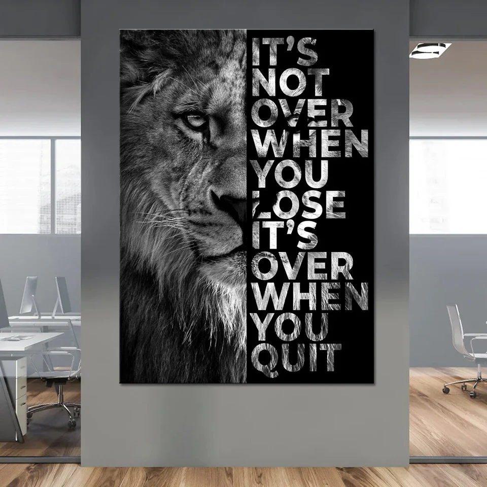 Inspirational Poster Home Decor Never Give Up Canvas Mindset Wall Art Prints Wall Pictures for Living Room Painting Gift