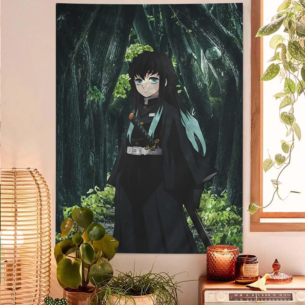 

Muichiro Tokito Anime Anime Tapestry Hanging Tarot Hippie Wall Rugs Dorm Home Decor