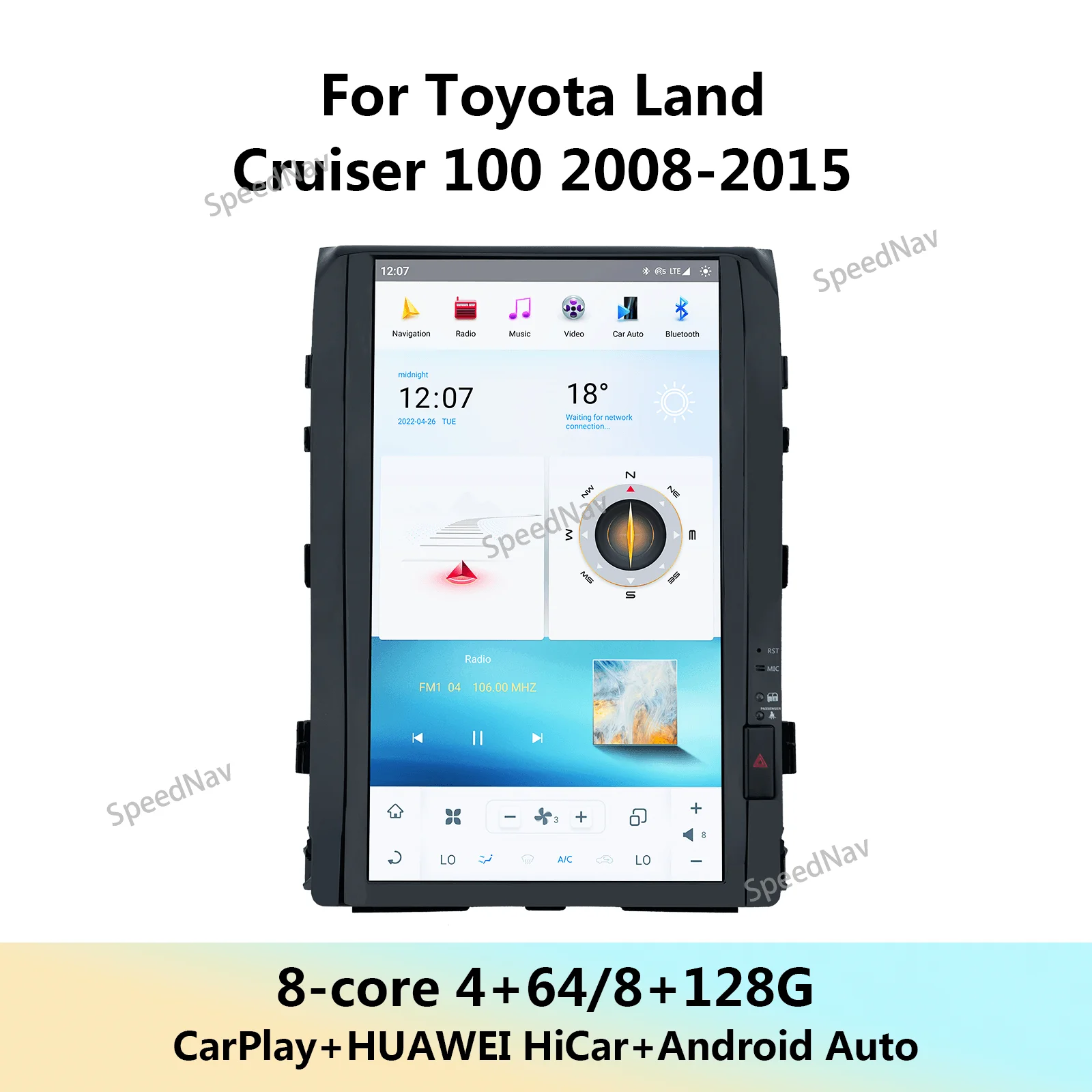 Car Multimedia Player For Toyota Land Cruiser Prado 150 2010-2018  Android 13 Radio Stereo Screen Intelligent Systems Audio Head