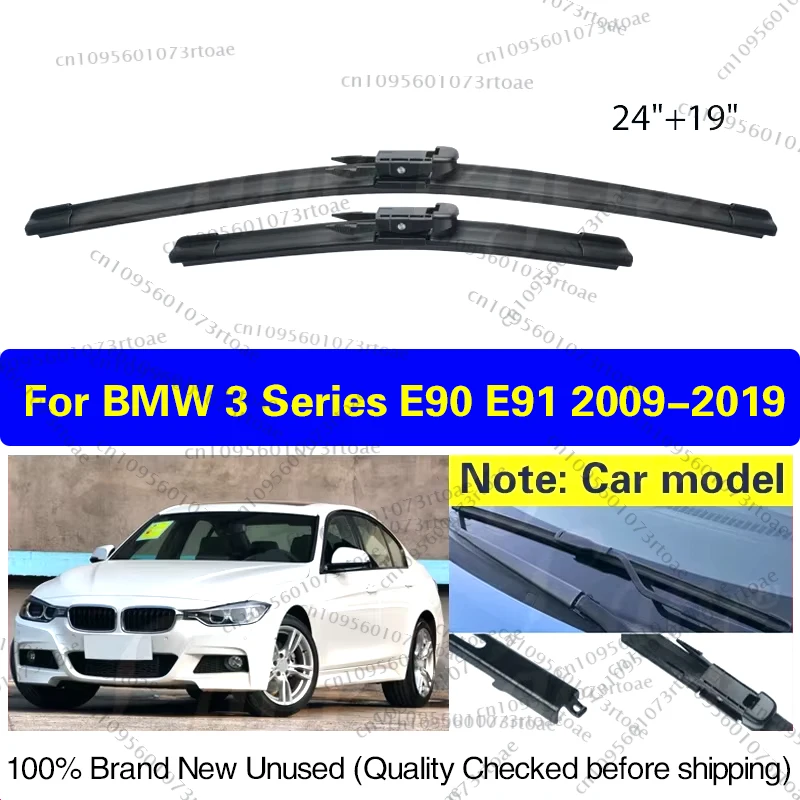 

2Pcs Wiper Front Windscreen Windshield Wiper Blades For BMW 3 Series E90 E91 F30 F31 F34 F35 F80 2009-2019 2018 2017 24"+19"