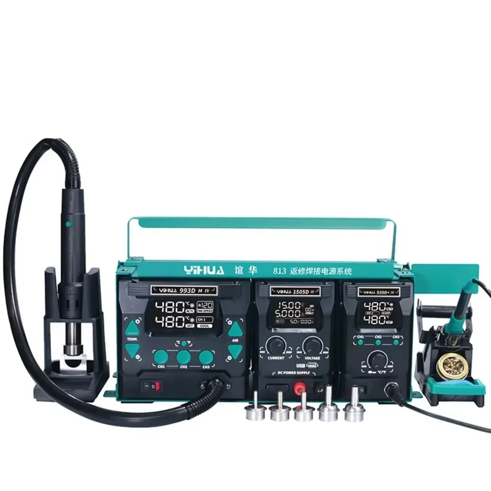 813 Portable Adjustable Temperature Belt Three-machine Combination Repair Kit Mobile Phone Repair Dc Power Welding Station