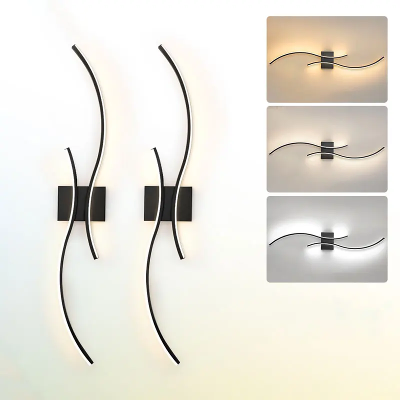 

Modern Bedroom LED Wall Lamps for Corridor Aisle AC85-265V Aluminum LED Wall Lights Wall Sconce for TV Background Interior Lamp