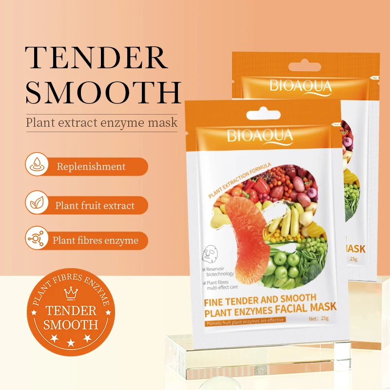 

10/20/3040/50Pcs BIOAOUA Purifying Plant Enzyme Face Mask Facial skincare Moisturizing Brightening Firming Hydrating Facial Mask