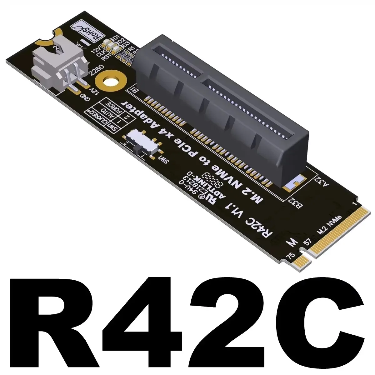 SinLoon M.2 M-Key PCI-E4.0 2280 NGFF naar 90 graden PCIe X4
