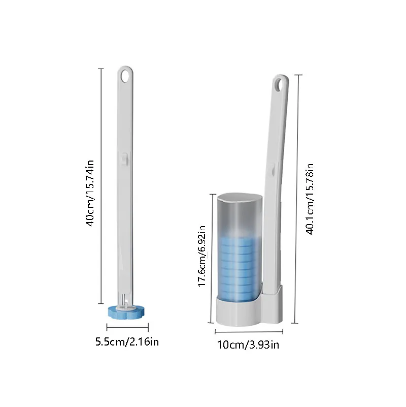 Set di spazzole per la pulizia della toilette con testina di ricambio per la dissoluzione della scopino per wc usa e getta, senza angoli morti,