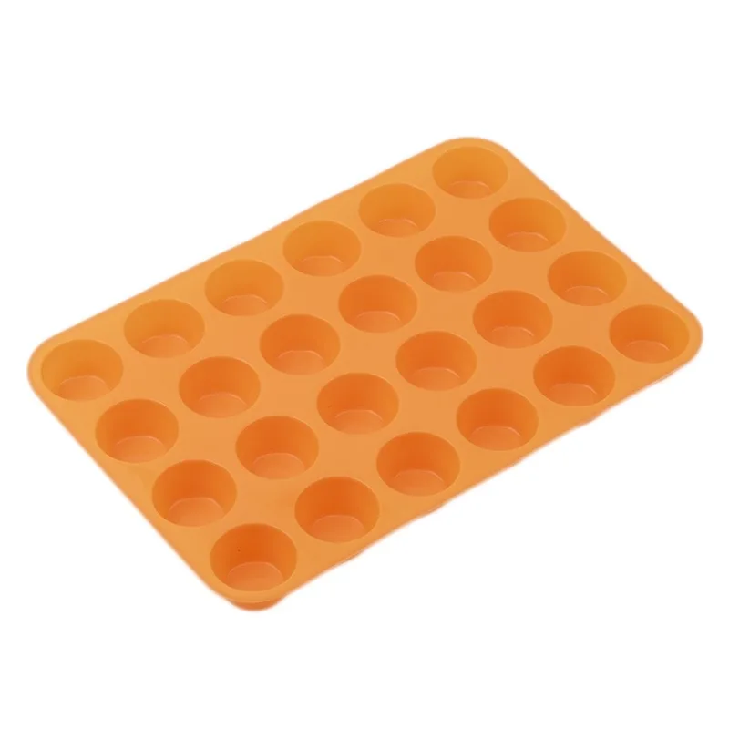 24-Hole Cake Mold Silicone Soap Cookies Cupcake Bakeware Pan Tray Mould Home Mini Muffin Cup 3D Non-stick Jelly&Candy Mold