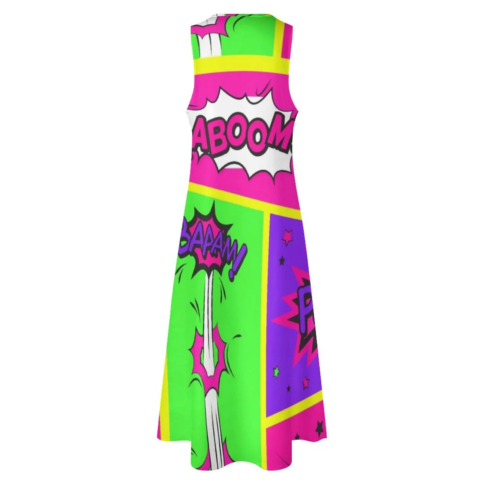 Abito lungo luminoso e colorato con fumetti artistici Abbigliamento femminile Abito per donne incinte Abito da ballo