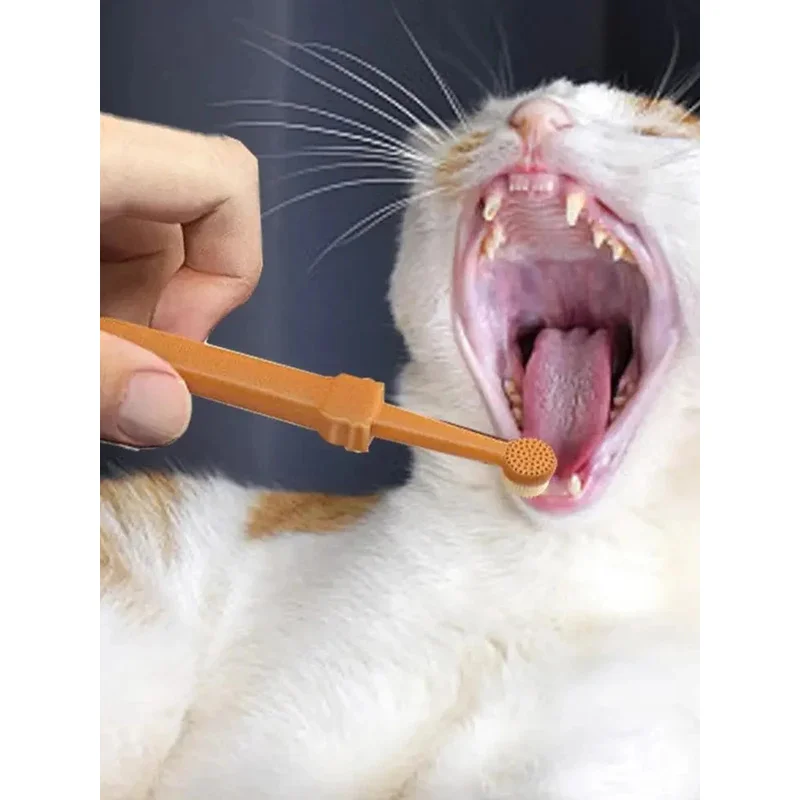 Zentric FlexiBrush Dog Toothbrush, 360° Double Ended Soft Silicone Pet Toothbrush for Dogs Teeth Cleaning Dental Care