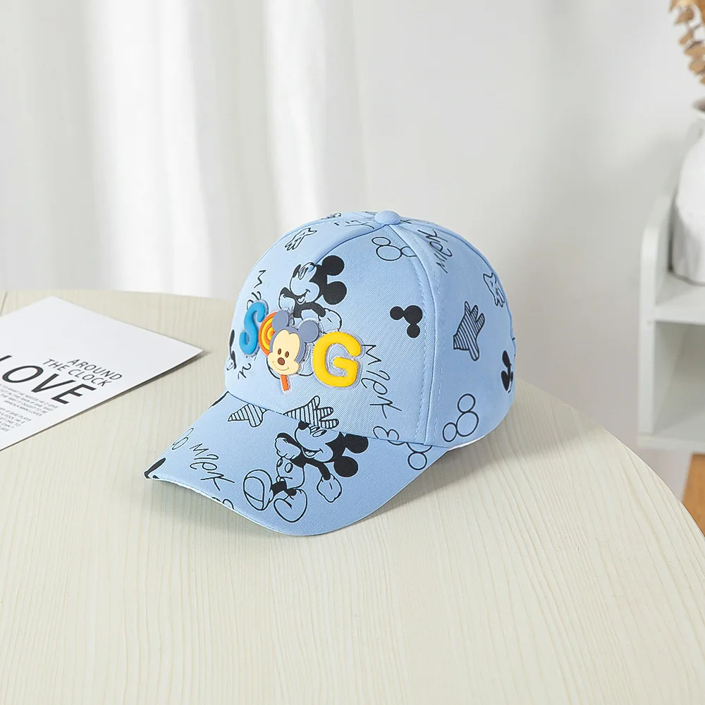 Disney Mickey Mouse Hat Cartoon Cute Mickey Mouse Children\'s Sun Hat Cotton Peaked Cap Baseball Cap Boy Girl Outdoor Hats