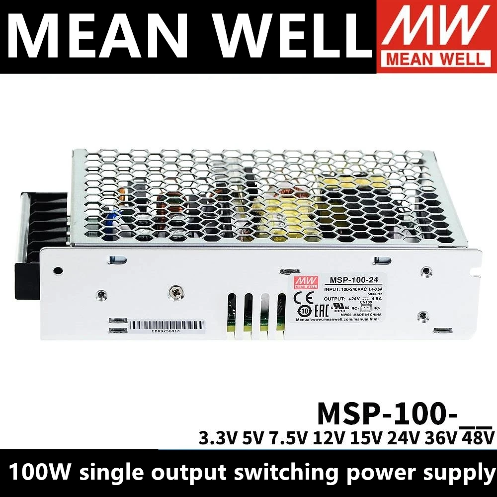 

MEAN WELL MSP-100-3.3 MSP-100-5 MSP-100-7.5 MSP-100-12 MSP-100-15 MSP-100-24 MSP-100-36 MSP-100-48 Medical power supply 12V24V48