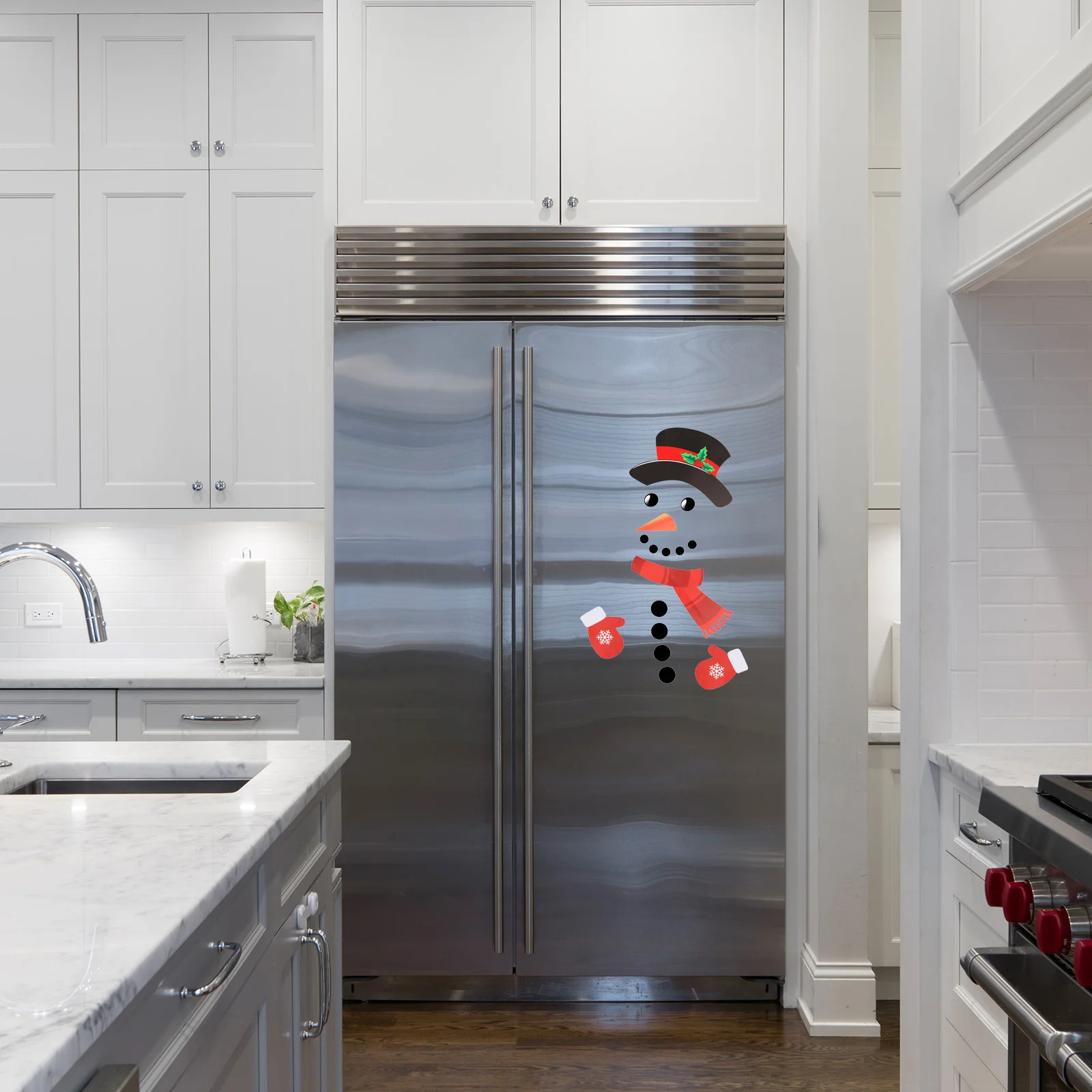 

Free Combination Snowman Wall Sticker High-Grade PVC Self-Adhesive Removable Waterproof Decor for Home Wall Door Window