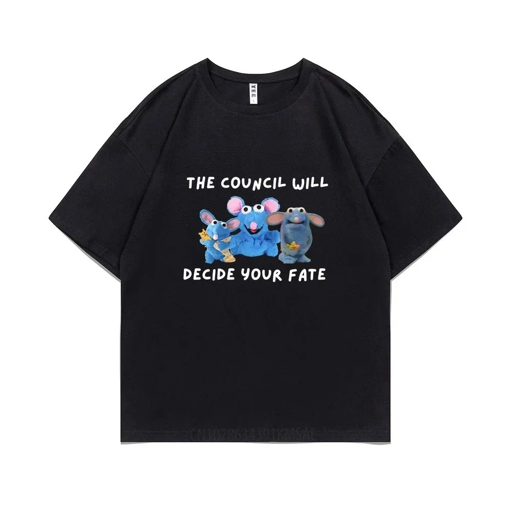 Tutter The Council Will Decide Your Fate T-shirt Funny Cute Mouse Graphic T Shirts Men Women Casual Pure Cotton Short Sleeve