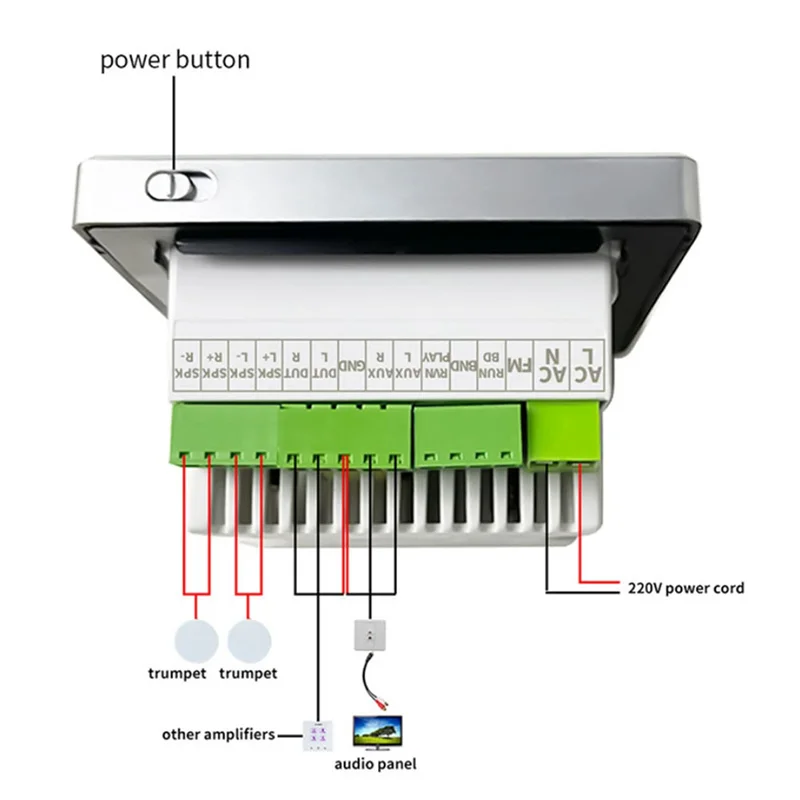 Stilvoller Heimkino-Hifi-Fidelity-Verstärker, integriertes Bluetooth 5.0-Modul, Vollbild-Touch-Digitalverstärker, Schwarz, langlebig, Eas