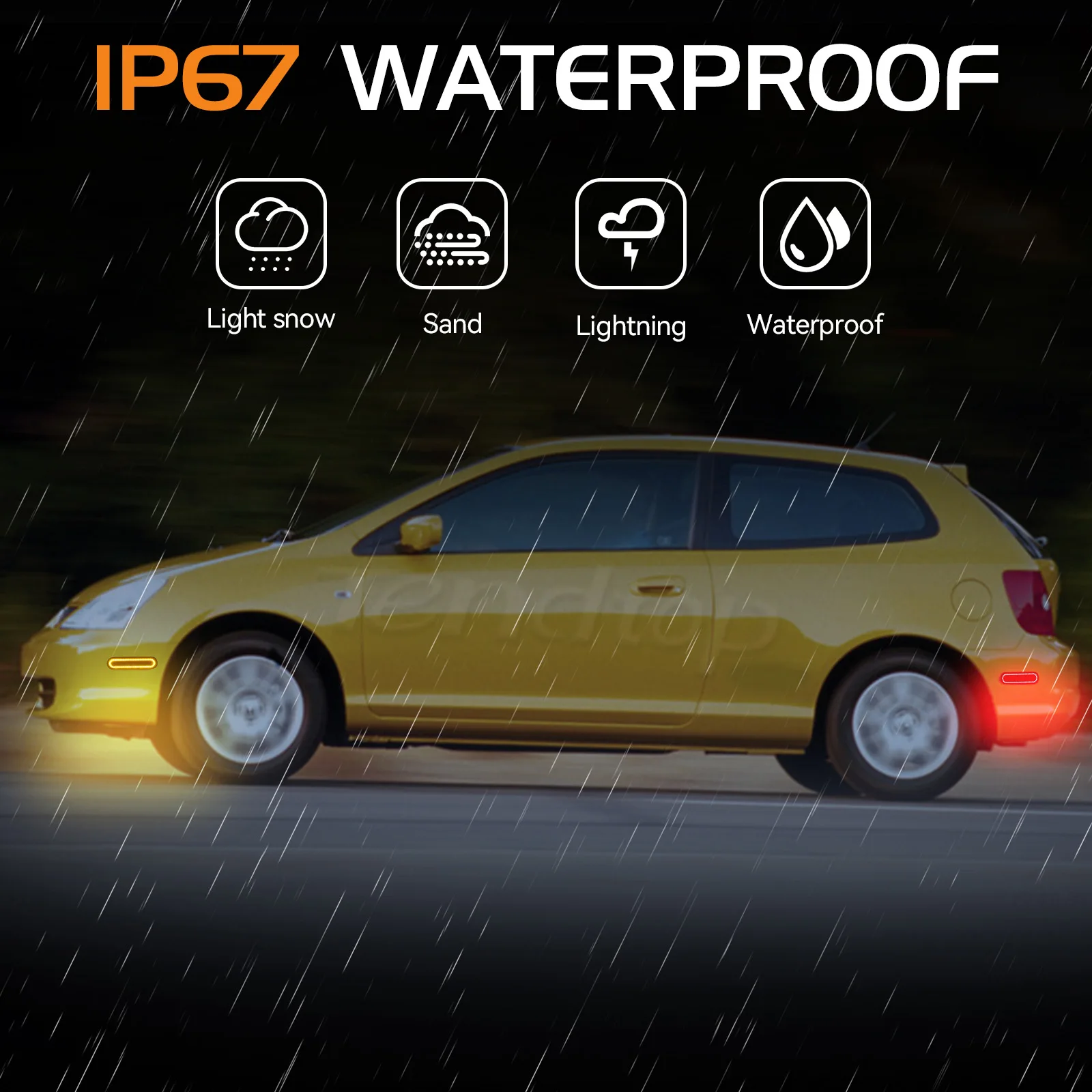 4PCS  Rear/Front LED Side Marker Light Turn Signal Light LED  for 2002-2005 Honda Civic Si EP3 3Door