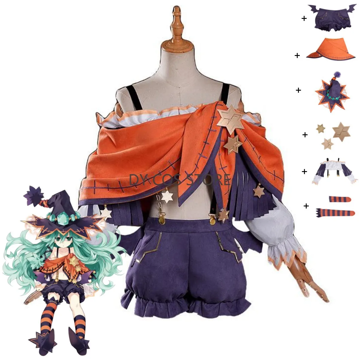 Disfraz de Cosplay de Anime Date A Live Natsumi, camisetas naranjas pequeñas de siete Halloween, pantalones cortos, uniforme Sexy para mujer, traje de Navidad Kawaii