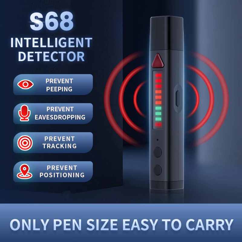 Mini Hidden Camera Detector Pen Anti Candid RF Scanner Anti-Spy Bug Anti-Radiation Shield GPS Locator Eavesdropping Cam Finder