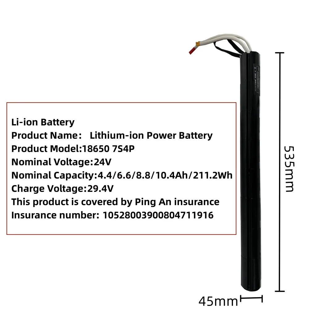 Imagem -03 - Bateria de Lítio para Scooter Elétrico Bateria de Fibra de Carbono 24v 6.6ah