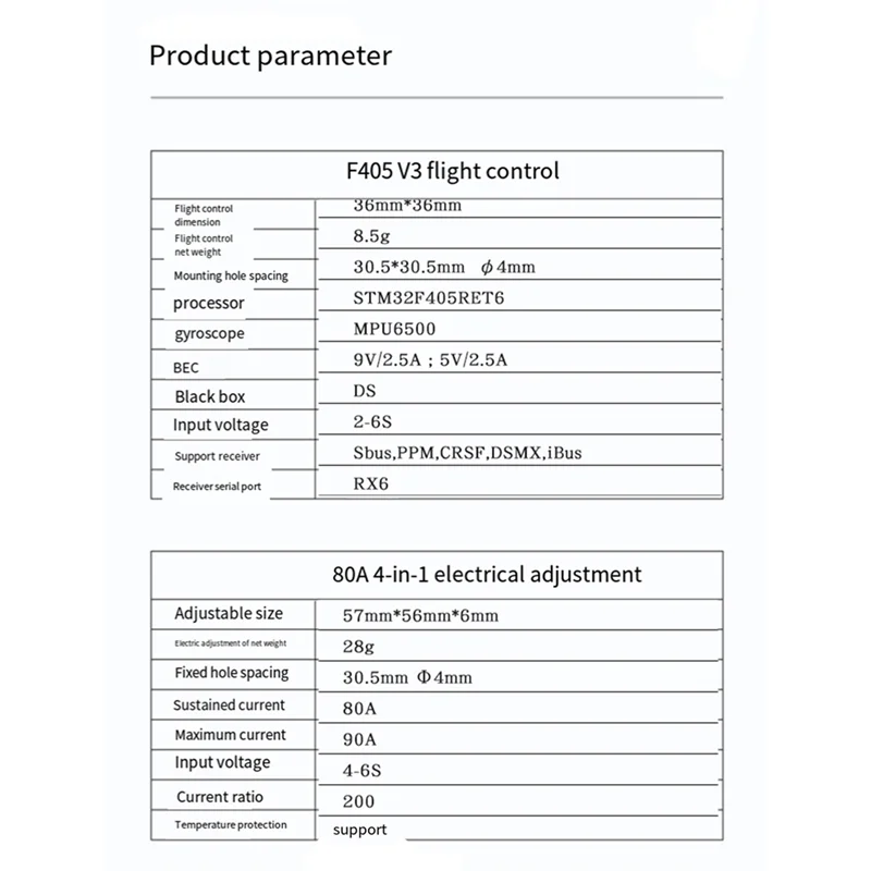 STACK 80A + F405/F722 per drone FPV da 13 pollici Controller di volo ad alte prestazioni e ingresso ESC Combo 4-6S per droni avanzati