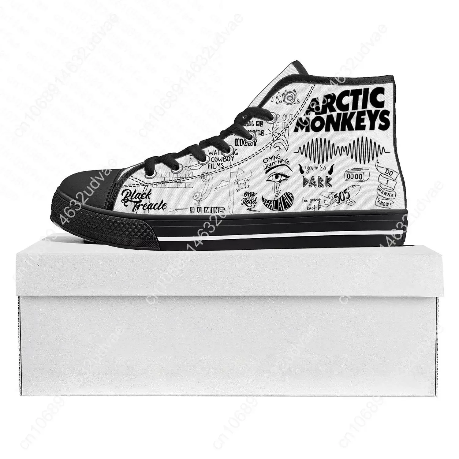 Arctic Monkeys Rock Band Pop High Top High Quality Sneakers Mens Womens Teenager Canvas Sneaker Casual Couple Shoes Custom Shoe