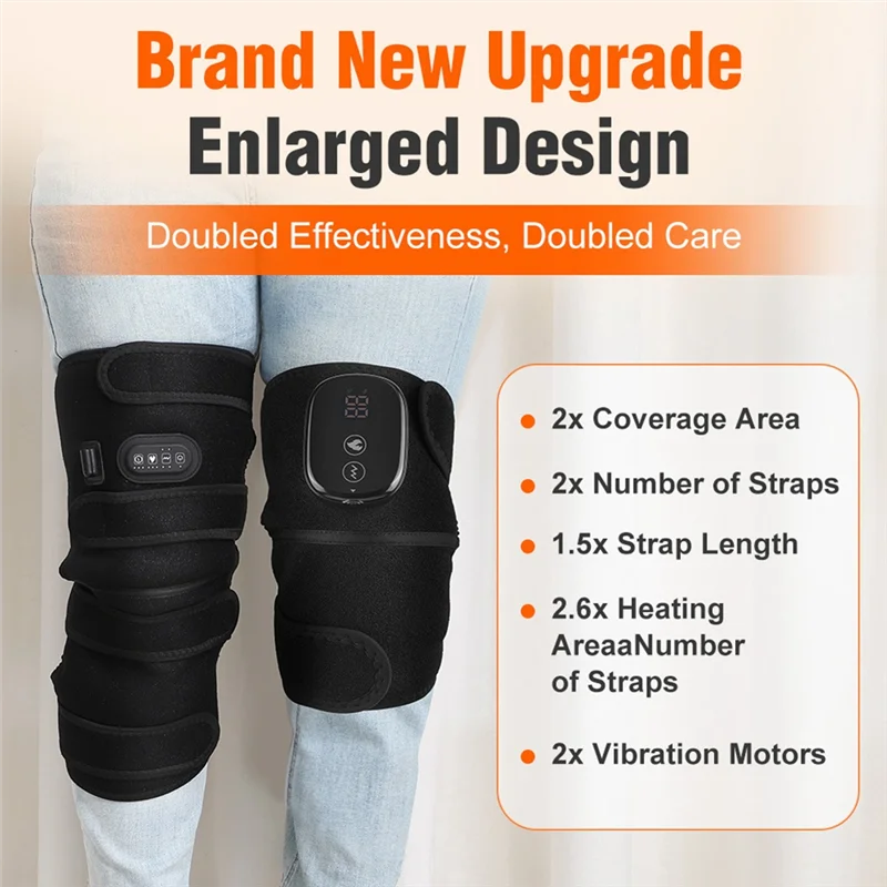 ABVI-وسادات تدليك ساخنة للركبة وظيفة الاحترار مع 4 محركات تصميم تسخين ممتد مدلك قبعة الرضفة