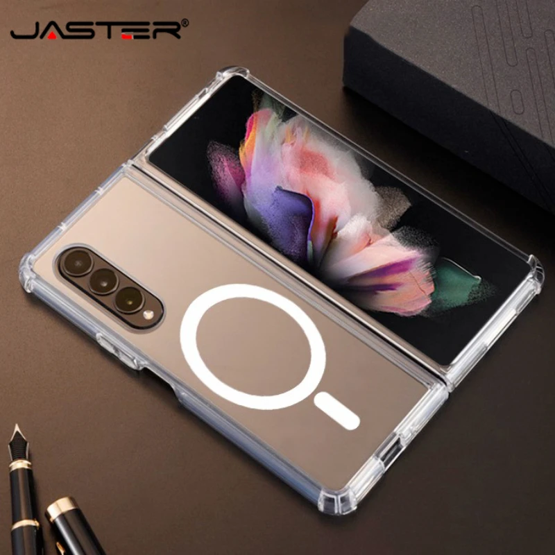 JASTER Clear Cases For Samsung Galaxy Z Fold 5 3 4 5G Shockproof Transparent for Magsafe Wireless Shell Charge Acrylic Cover