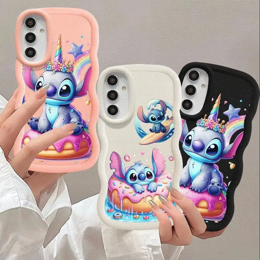 Disney Stitch Donut Phone Case for Samsung Galaxy A11 A12 A13 A14 A15 A21s A22 A23 A24 A33 A34 A51 A52 A53 A55 A73 4G 5G Cover