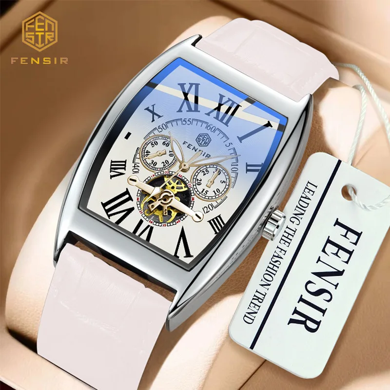 

White Tonneau Decorative Dial Hot Selling Unique Fashion Quartz Watch Men Creative Business Classic Unique Clock Mens Wristwatch