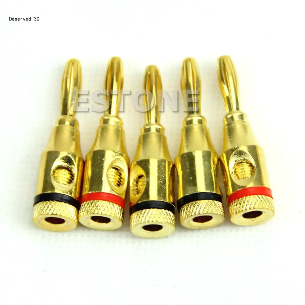 8Pcs 4mm Gold-Plated Musical Cable Wire Banana Plug Speaker Connector Plated Musical Speaker Cable Wire Connector