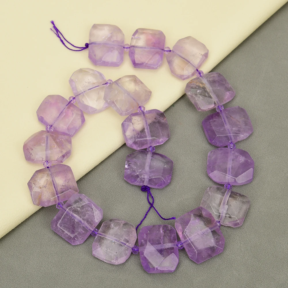 

APDGG натуральный граненый аметрин прямоугольные свободные бусины 15 дюймов Изготовление ювелирных изделий своими руками