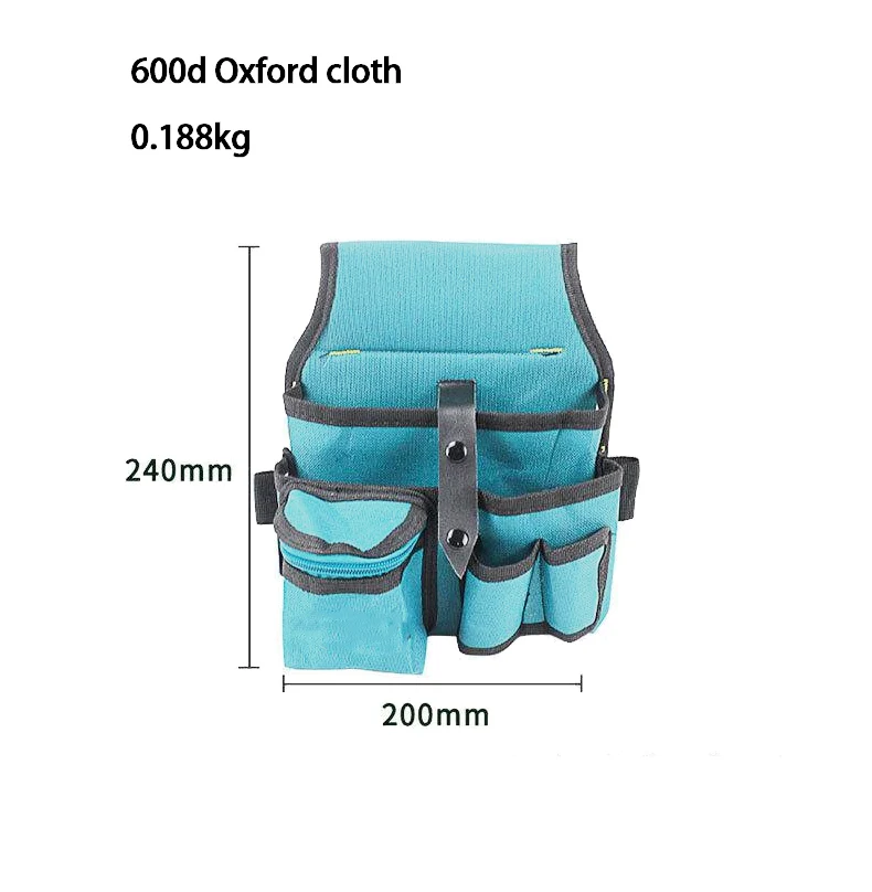 For Tradespeople Construction Tool Belt Oxford Waist Bag 24*20cm Adjustable Waist Bag For Tools Tool Organizer
