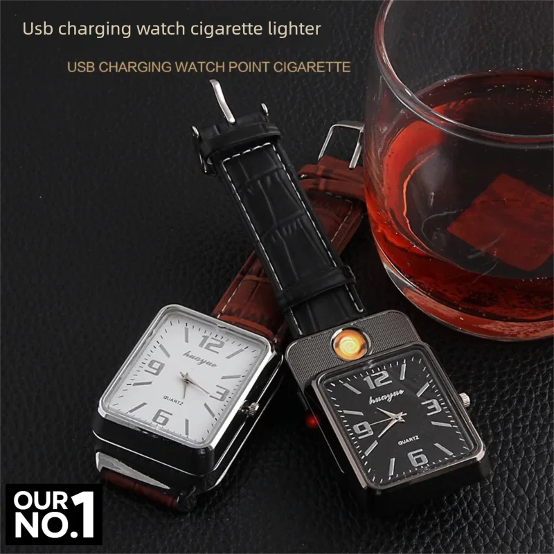 

Креативная и персонализированная металлическая электрическая зажигалка с нагревательным элементом, деловой подарок, часы, многофункциональная зарядка.