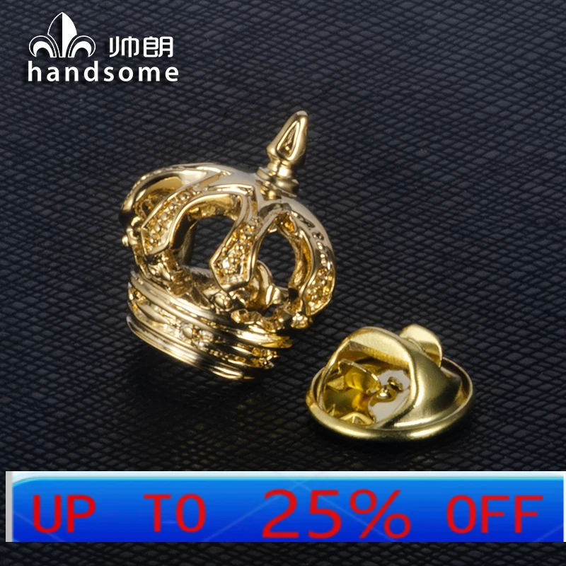 

LMM Pure Metal Plated 18k Gold Cufflinks Crown Sleeve Spikes Business Dress Men's French