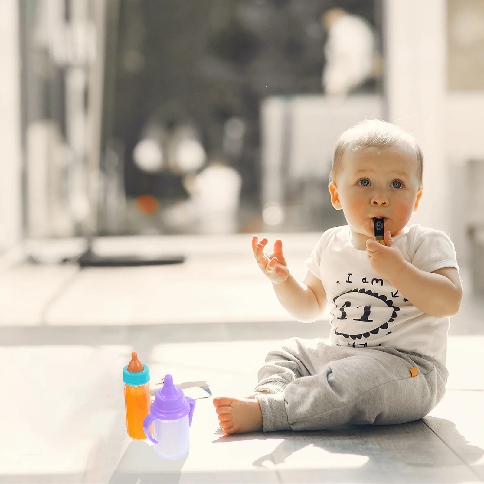 

1 комплект аксессуаров для кормления, реалистичная бутылочка для молока, детский ролевые игры, прочный многоразовый безопасный набор для кормления с гладкими краями