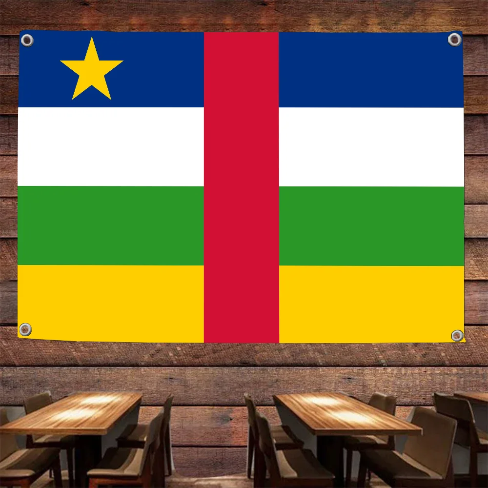 1pc Central African Republic Flag Flags And Banners Four Hole Flag Polyester Outdoor Decor Room Aesthetic