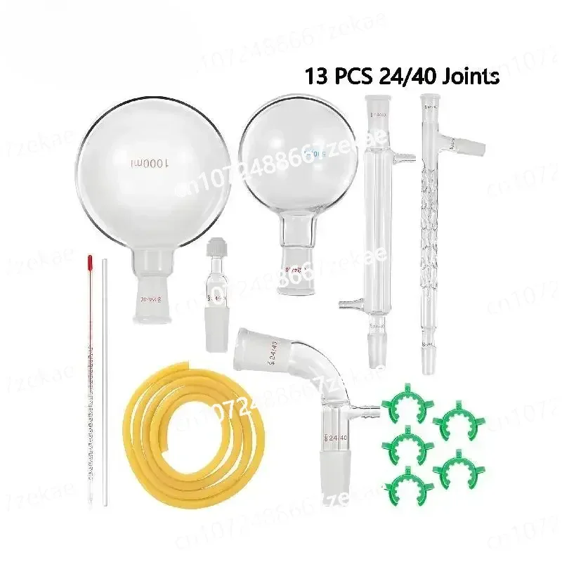 

13/29/32 PCS Laboratory Chemistry Kit Distiller 24/40 Joints Flask Mortar and Pestle School Supplies Equipment