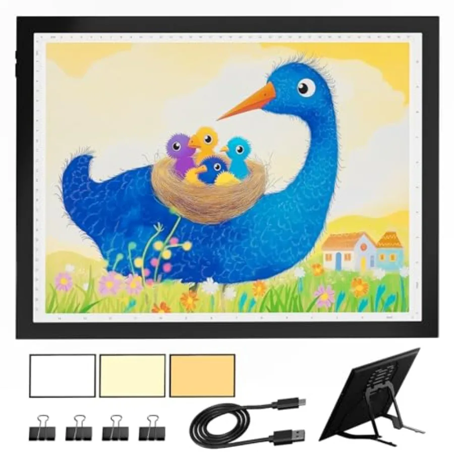 

A3 Light Board for Diamond Painting with Foldable Stand 3 Color Temperatures and 10-Level Stepless/Step Dimming Adjustable Brig