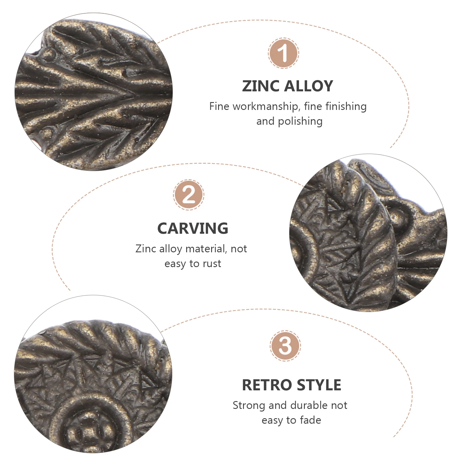 

6 Pcs Zinc Alloy Drawer H Cabinet Knobs Replacement Parts Furniture Pull 647 Medium Size For Doors Wardrobe