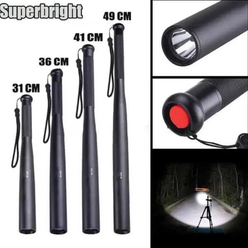 Baseball Bat Led Flashlight Waterproof Super Bright Ball Bat Aluminum Flashlight Emergency Self-defense Outdoor Lighting Far