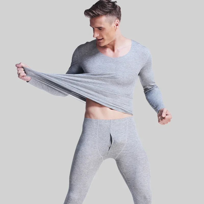 

Men's thermal underwear set Modal long Johns seamless shirt underpants tight men thin line clothing line pants