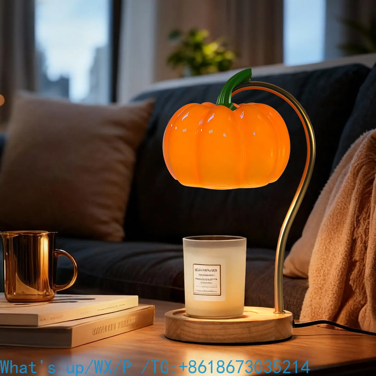 Pumpkin aromatherapy wax melting lamp timed candle aromatherapy desk lamp helps sleep home bedside ornament