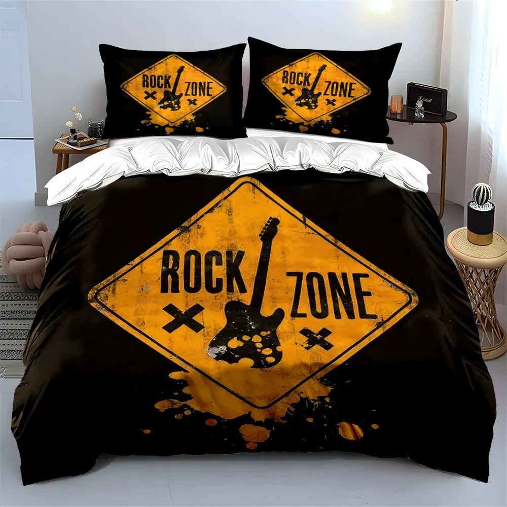 

"Rock Music Room Decor Set" Soft Comfortable Duvet Cover Bedding Set Included 1*Duvet Cover & 2*Pillowcases, gift