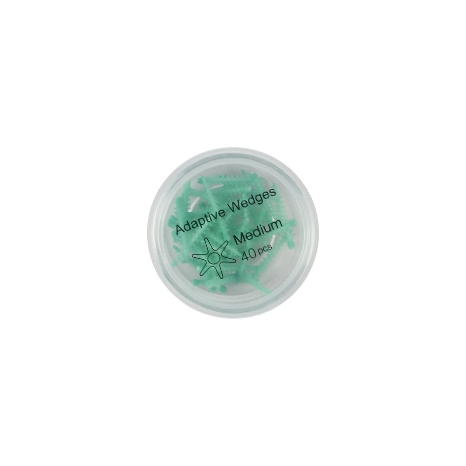 

40Pcs Dental Self-Adaptive Medium Wedges Type III Green Silicone Interdental Wedges for Accurate Tooth Separation Supplies