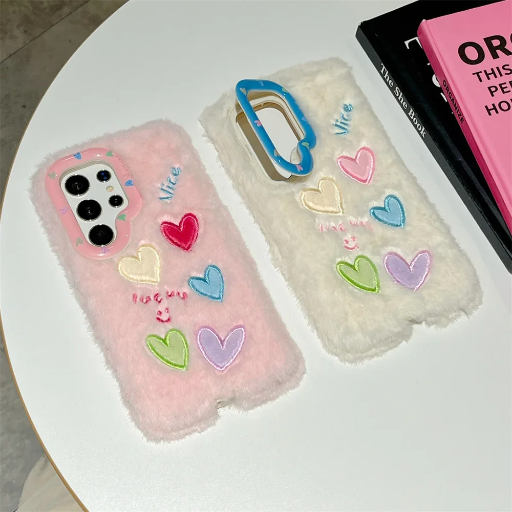 เคสโทรศัพท์สำหรับ Samsung Galaxy เคส A55 A54 S24ความละเอียด5กรัมเคส A05S A35สีสันสดใสลายความรักป้องกันการตกฝาหลัง