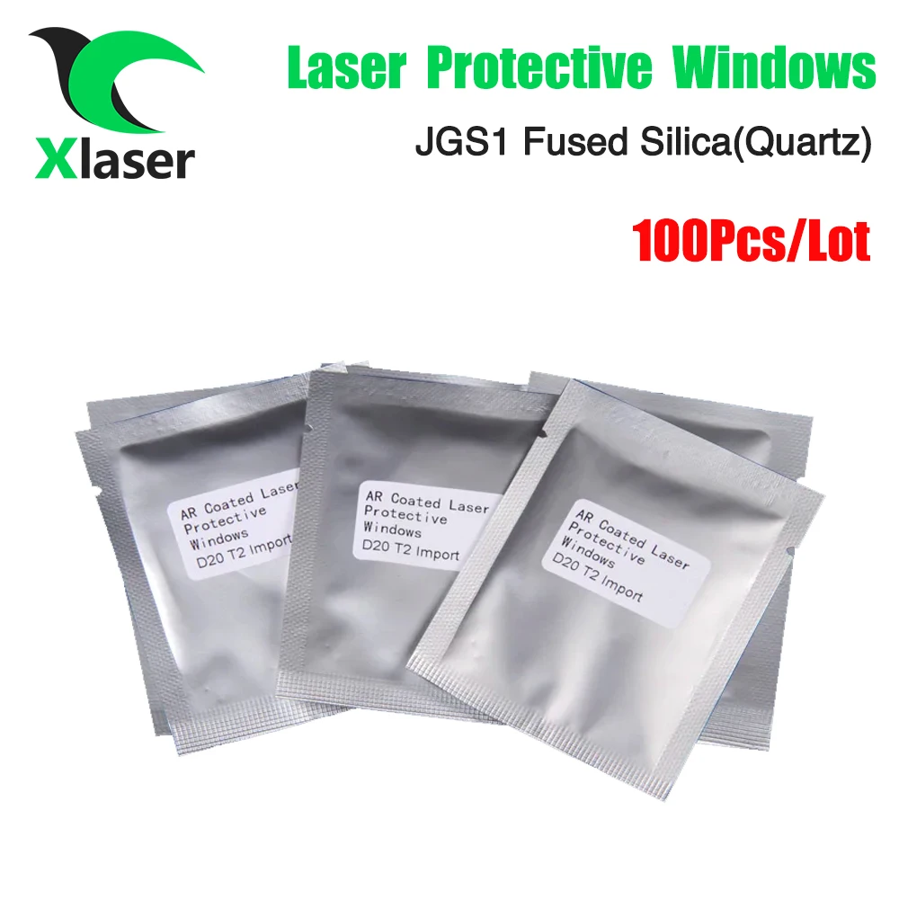 XLaser 100Pcs/Lot Laser Welding Protective Windows 18*2/20*2/20*3/20*4mm For CQWY Sup WSX QiLin HanWei Welding Head 1064nm