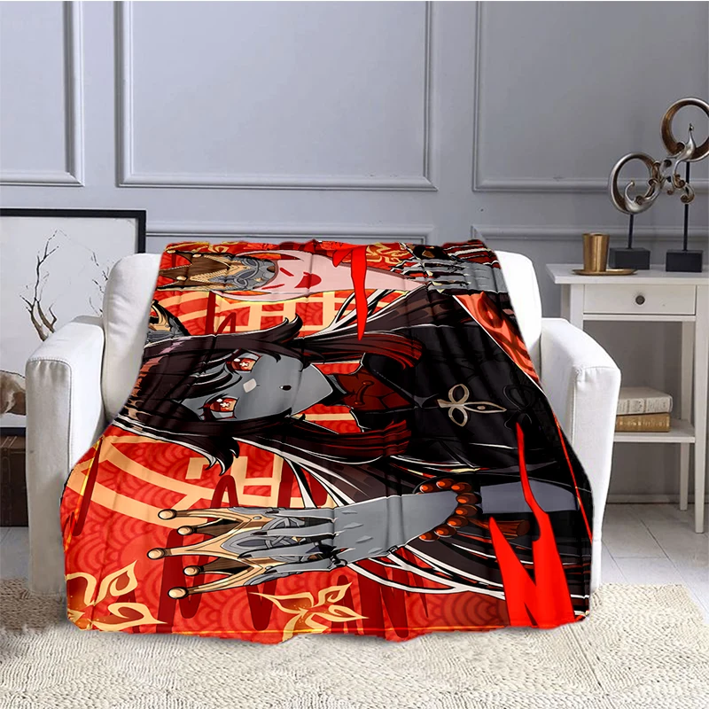 Genshin Impact Game Flannel Blanket for Girls, Children's Blanket, Soft and Comfortable, Home Travel, High Quality