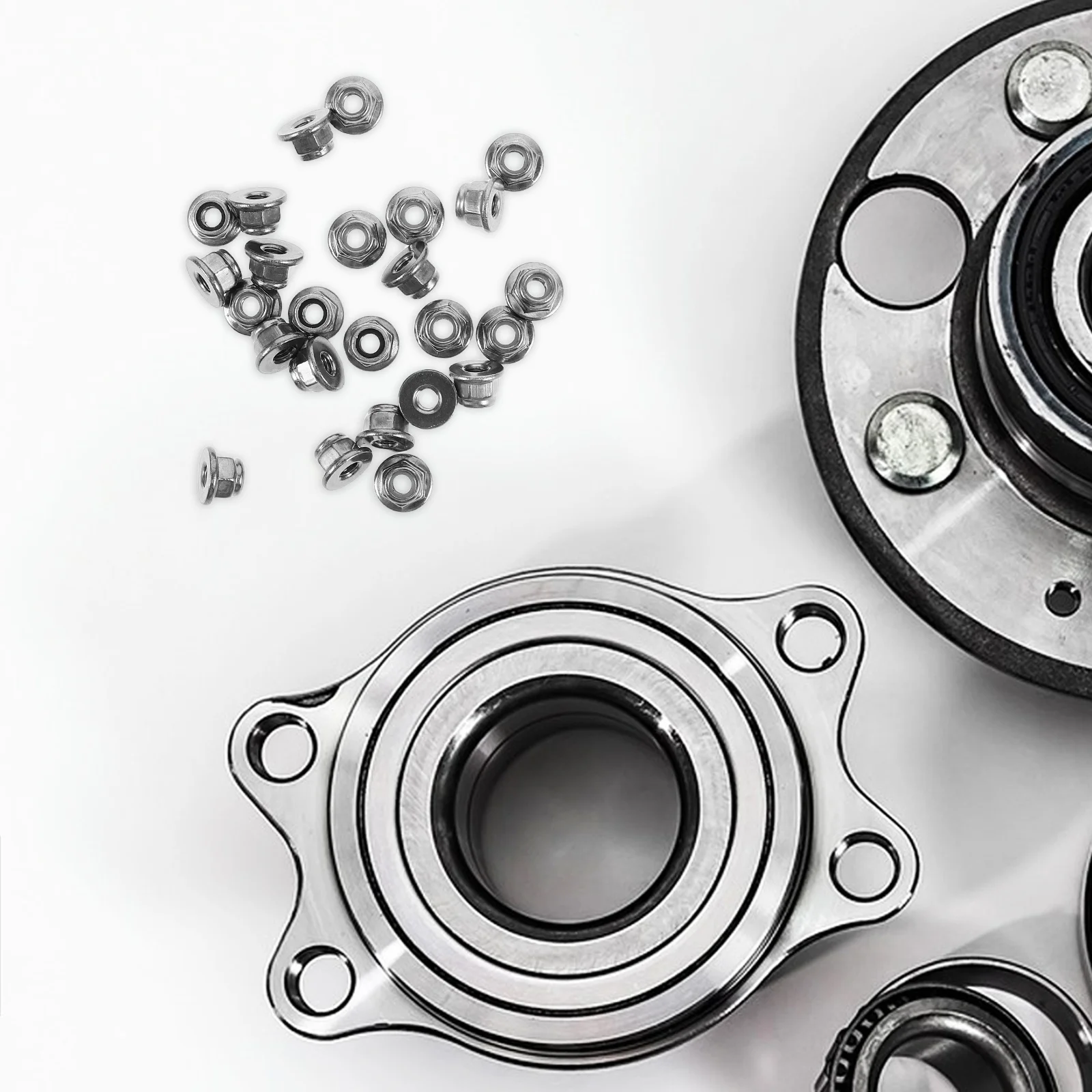 

25Pcs Durable Stainless Steel Hexagon Flange Nuts M3 Nylon Insert Vibration Resistant for Industrial Construction Applications