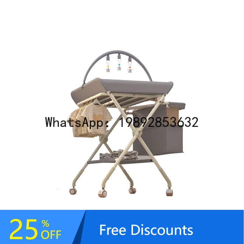 طاولة العناية بالطفل، طاولة تغيير الحمام لحديثي الولادة، طاولة تدليك تعمل باللمس، قابلة للطي ومتعددة الوظائف #1