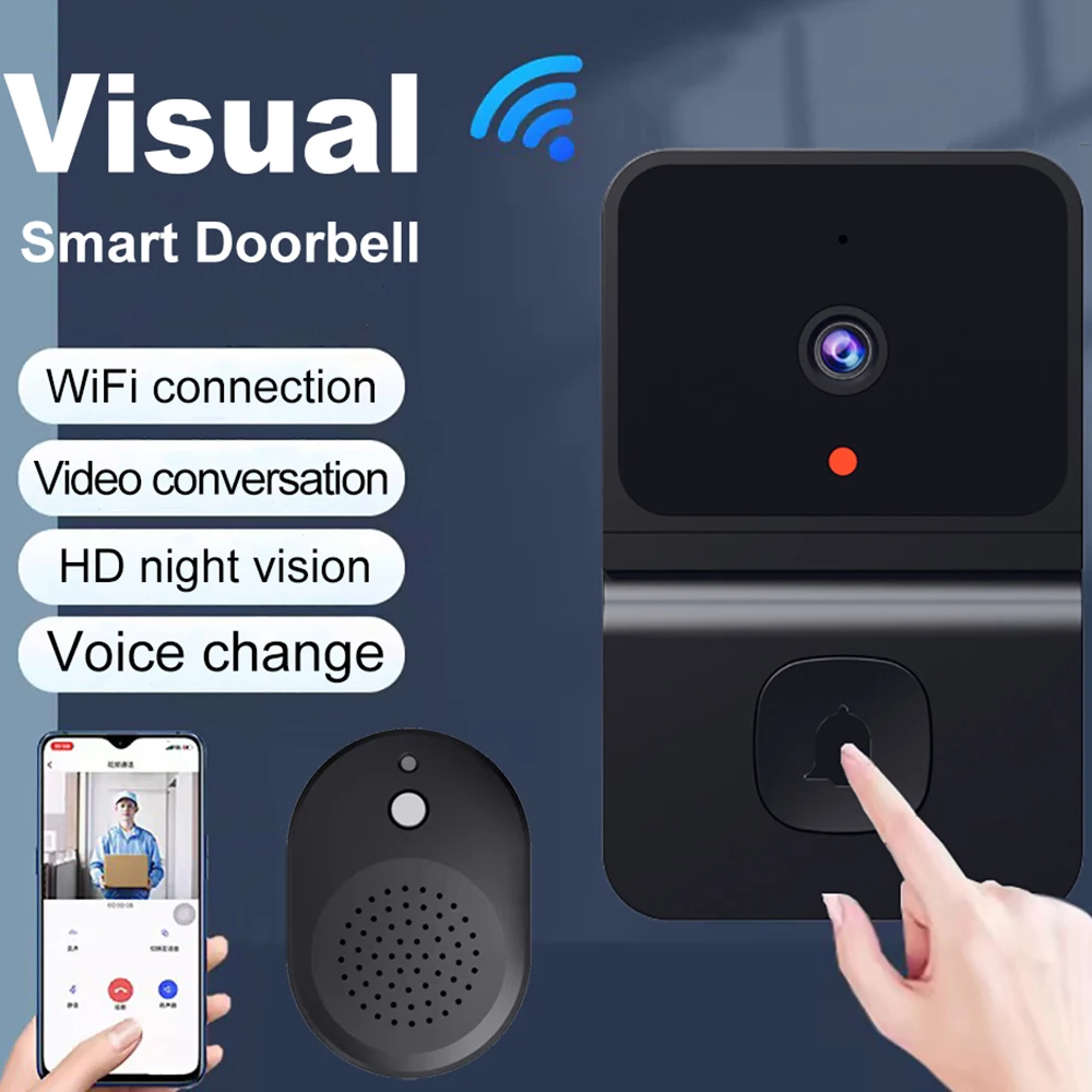 Smart Wireless Video Doorbell Camera WiFi Two-way Intercom System IR Night Vision HD Security Door Bell Camera Monitor Doorbell